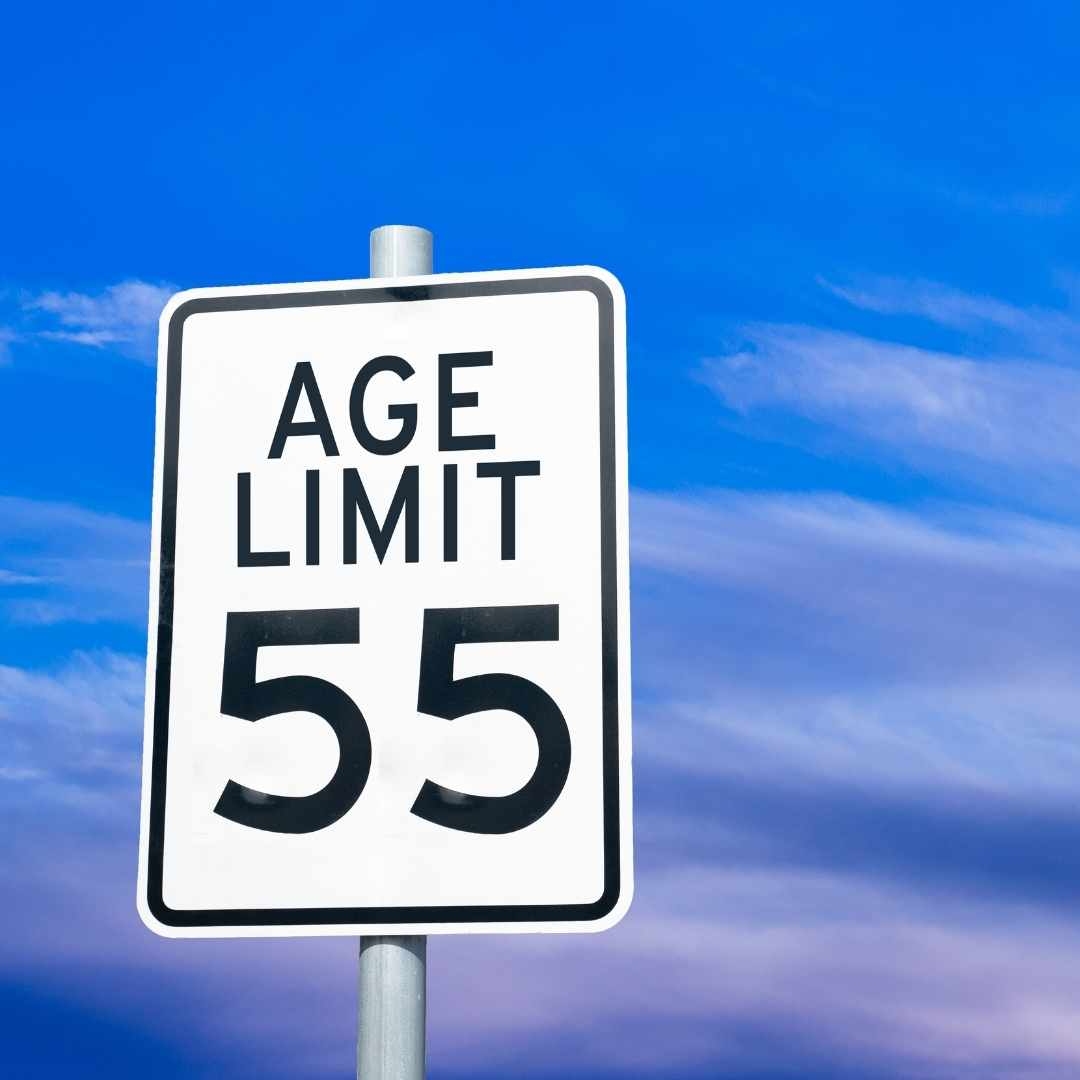 Age limit 55 speeding sign